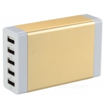 5-USB Aluminum Shell Charger Hub - Gold
