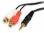 6ft Stereo Audio Cable - 3.5mm Male to 2x RCA Female