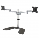 StarTech.com Dual Monitor Stand - Ergonomic Desktop Monitor Stand for up to 32 inch VESA Displays - Free-Standing Adjustable Mount - Silver - ARMDUALSS